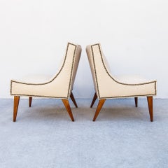 Restored 1950s Mid Century Modern Selig Lounge Chairs in Edelman Leather