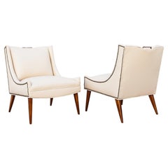 Restored 1950s Mid Century Modern Selig Lounge Chairs in Edelman Leather