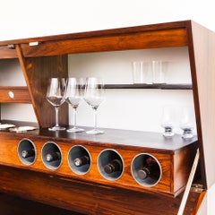 Vintage Danish Modern Wall Mounted Rosewood Dry Bar by Erik Buck for Dyrlund