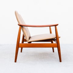 Restored Finn Juhl FD 138 Danish Modern Teak Lounge Chair by France & Son, 1960s