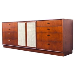 Restored Mid Century Oak & Cane Credenza by Jack Cartwright for Founders