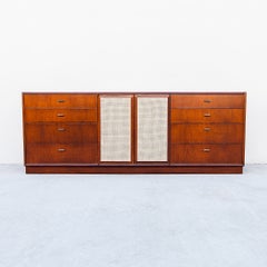 Restored Mid Century Oak & Cane Credenza by Jack Cartwright for Founders