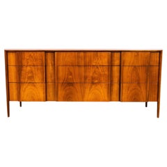 Restored Barney Flagg for Drexel “Parallel” Mid Century Walnut Lowboy Dresser