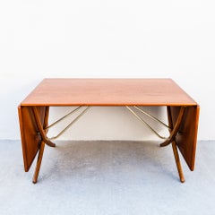 Restored Hans Wegner AT 304 Danish Sabre Leg Teak & Oak Extension Dining Table