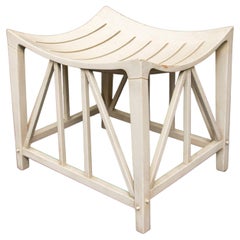 Arts & Crafts White Thebes Stool by Liberty & Co, Oakwood, UK, Circa 1910