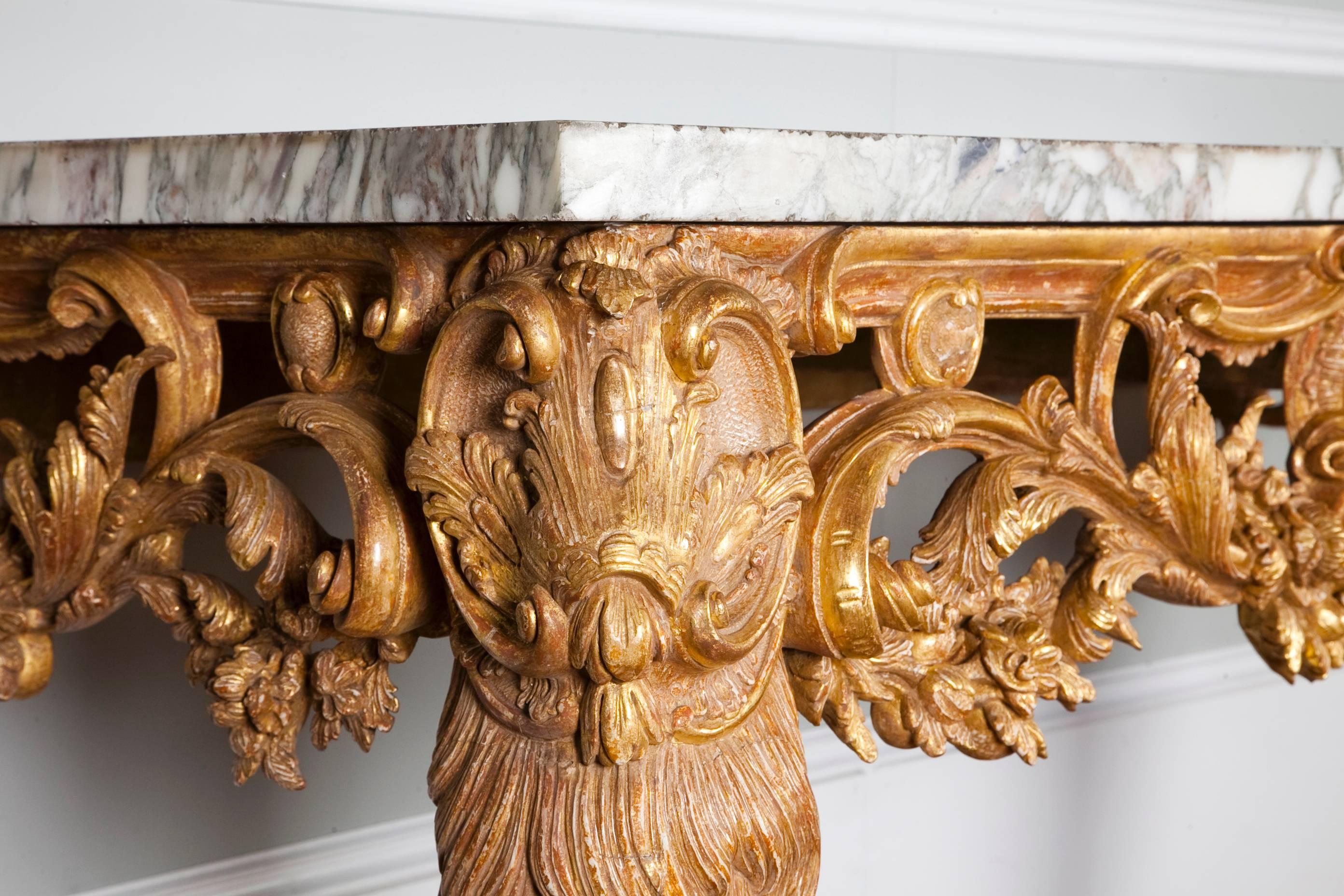 English George II Giltwood Console Table For Sale