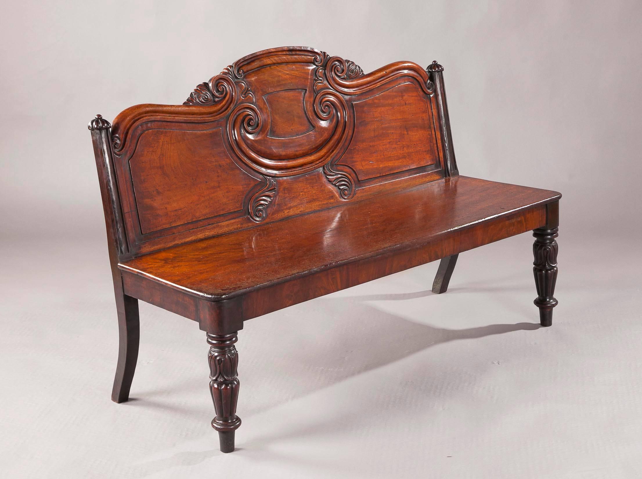 Irish George IV Hall Bench In Excellent Condition In Dublin port, IE