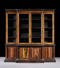 Rare William IV Anglo Indian Breakfront Bookcase