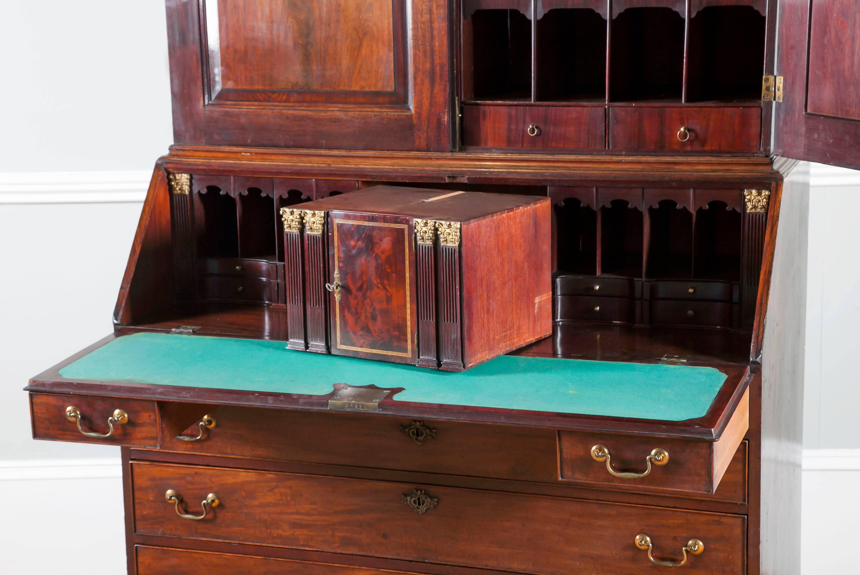 18th Century Irish George II Bureau Bookcase For Sale