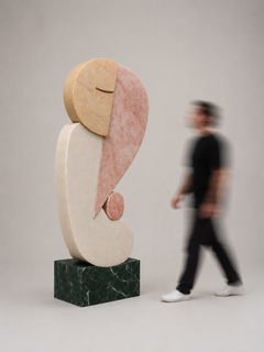 Modern marble sculpture contemporary by Sergio Prieto crafted Portugal