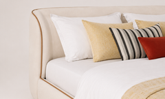 Upholstered bed wooden structure modern contemporary made in Portugal quality