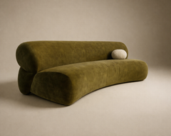 PIPA Sculptural Curved Velvet Sofa by Sergio Prieto for Dovain Studio