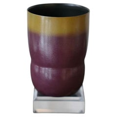 Chinesische Teetasse aus Lack in Lila und Gold, zeitgenössisch