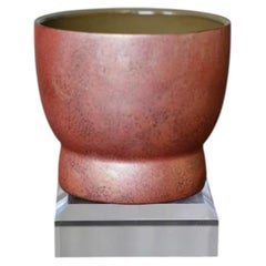 Artisanal Lacquered Tea Cup in Coral Red, Wabi-Sabi Style