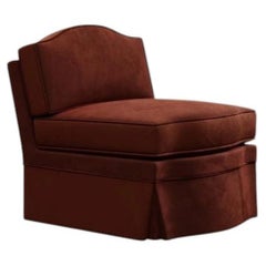 Fauteuil Felix Slipper, velours couleur cannelle