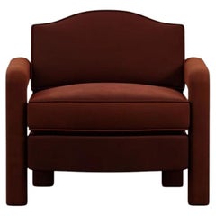 Fauteuil Elio, velours couleur cannelle