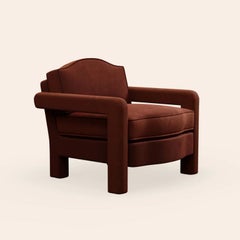 Fauteuil Elio, velours couleur cannelle