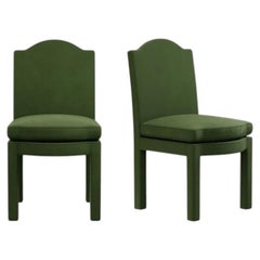 Pair of Leo Dining Chairs, Zucchini Velvet