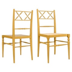 Juego de dos sillas de comedor Chiara, color mostaza