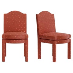 Pair of Leo Dining Chairs, Red Velvet