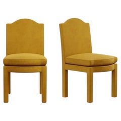 Pair of Leo Dining Chairs, Turmeric Velvet