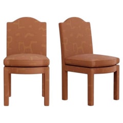 Pair of Leo Dining Chairs, Tobacco