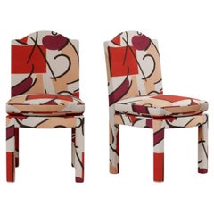 Pair of Leo Dining Chairs, Grenadine