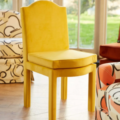 Pair of Leo Dining Chairs, Daffodil Velvet