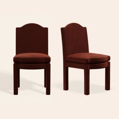 Pair of Leo Dining Chairs, Cinnamon Velvet