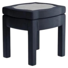 Piero Footstool, Prussian Linen