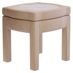 Piero Footstool, Rose Linen