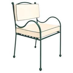 Panarea Armchair in Isola, Cream & Green Upholstery
