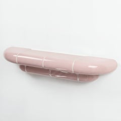 Scaffale modulare Orbi - S - Finitura rosa cipria lucida effetto ceramica