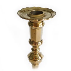 Unusually Tall French Bell Metal Single Candlestick