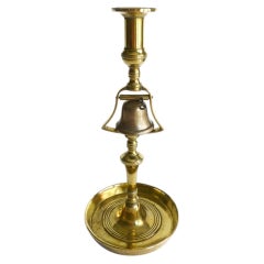 Single English Brass Tavern Candlestick with Bell