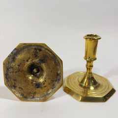 Rare Pair of 17th century Danish Brass Candlesticks