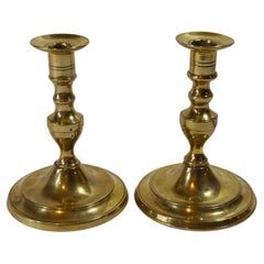 Rare Pair of Portuguese Brass Tapersticks.