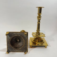 Pair Of Early 18th Century Russian Brass Candlesticks