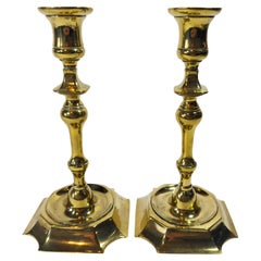Very Rare Pair Of 18th Century Dutch Brass Candlesticks