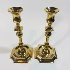 Very Rare Pair Of 18th Century Dutch Brass Candlesticks