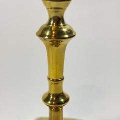 Single 18th Century English Queen Anne Brass Candlestick