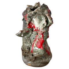 "Old Red" No. 2 Abstract Wheel-thrown Sculptural Vessel