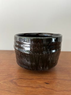 Jet-black "Yaki" Chawan / Tea-bowl Wheel-thrown Pottery