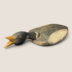 Folk Art Flat Bodied Hissing Duck Decoy