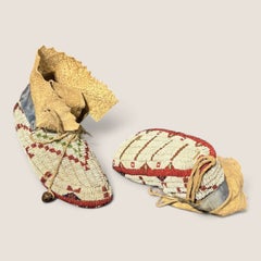 Pair of Plains Fully Beaded Ceremonial Moccasins, circa 1890–1910