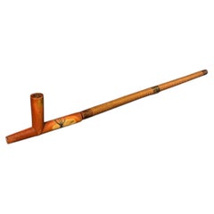 Exceptional Great Lakes Pipe with Twist-Carved Ash Stem and Pewter Inlay