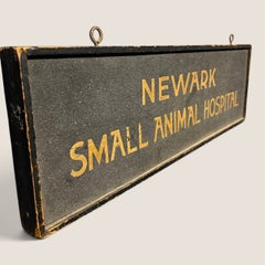 Early Newark 'Small Animal Hospital' Schmaltz Trade Sign