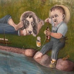 Important Illustrative Painting Dated 1946 by WPA Artist George Melville Smith