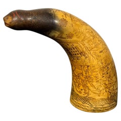 Important 18th C. Engraved Figural Drinking Horn Regular price