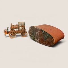 Dated 1831 Handmade Toy & Painted Bentwood Storage Box